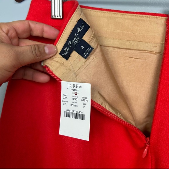 J.Crew wool blend the Pencil skirt size 2 Orange/red style 46575 NWT - Picture 9 of 11
